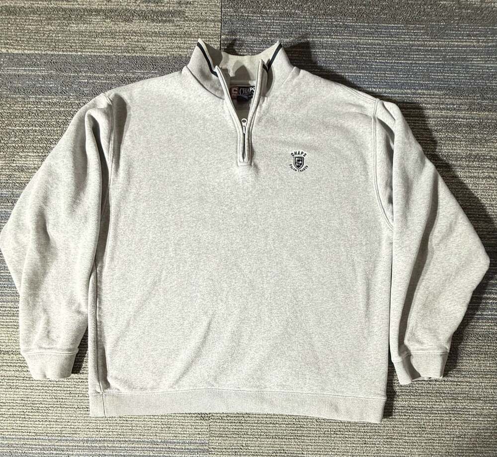 Chaps Ralph Lauren Quarter Zip Sweatshirt Size L Gray